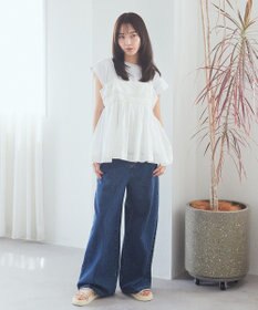 earth music&ecology サイドベルトデニムパンツ