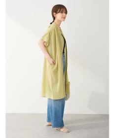 Green Parks インド綿　パイピングバンドカラーシャツチュニック