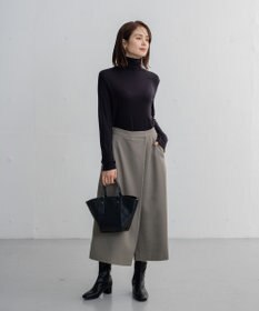 ANY 【ウエストゴム】ラップ風ガウチョパンツ