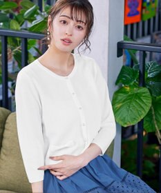 Tiaclasse 【洗える】フェイクリボンポケット付きカーディガン