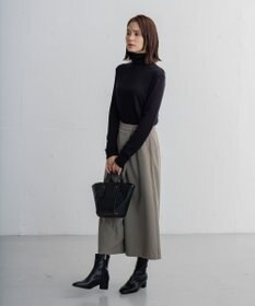 ANY 【ウエストゴム】ラップ風ガウチョパンツ