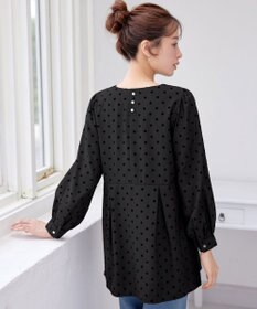 Tiaclasse L 【洗える】フロッキードットチュニック