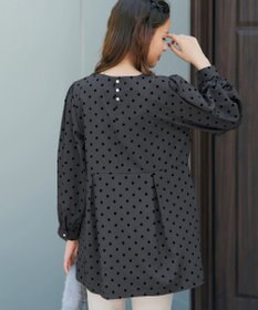 Tiaclasse L 【洗える】フロッキードットチュニック