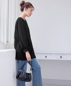 Tiaclasse L 【洗える】フロッキードットチュニック