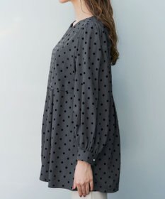 Tiaclasse L 【洗える】フロッキードットチュニック