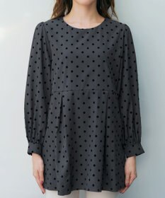 Tiaclasse L 【洗える】フロッキードットチュニック