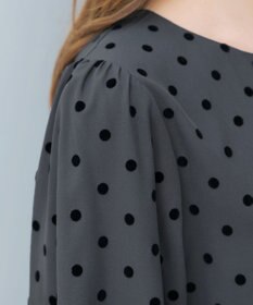 Tiaclasse L 【洗える】フロッキードットチュニック