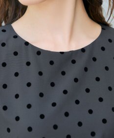 Tiaclasse L 【洗える】フロッキードットチュニック