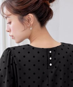 Tiaclasse L 【洗える】フロッキードットチュニック