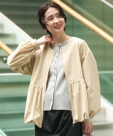 Green Parks ノーカラーペプラムブルゾン