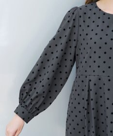 Tiaclasse L 【洗える】フロッキードットチュニック