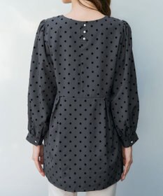 Tiaclasse L 【洗える】フロッキードットチュニック