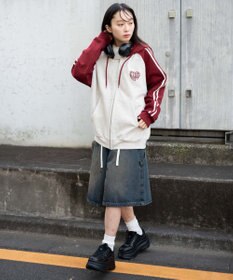 WEGO 【ユニセックス着用ITEM】ラグラングラフィックZIPパーカー