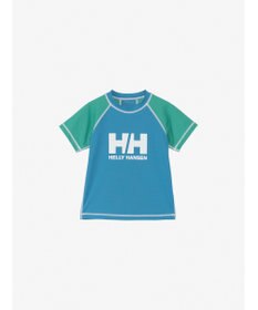 HELLY HANSEN 【キッズ・UVカット・耐海水・耐塩素・記名ラベル付】ショートスリーブ HHクルーラッシュガード