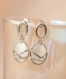 Tiaclasse 【金属アレルギー対応】 天然石クリスタルオーバルピアス