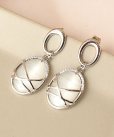 Tiaclasse 【金属アレルギー対応】 天然石クリスタルオーバルピアス