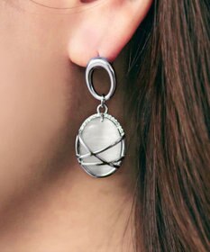 Tiaclasse 【金属アレルギー対応】 天然石クリスタルオーバルピアス