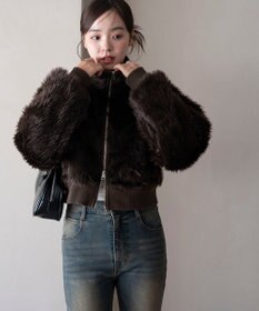 WEGO 【25年秋冬新作】フェイクファーショートブルゾン
