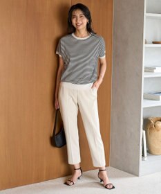 UNFILO 【WEB限定】BEAUTY MOVE センタープレス テーパードパンツ アイボリー