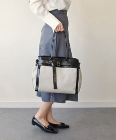 INTER-CHAUSSURES 【CHRISTIAN VILLA】レザーハンドルキャンバストート