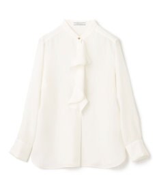 BEIGE， 【洗える】STOW / バンドカラーフリルブラウス