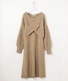 ANY SIS 【洗える】クロスレイヤードニット ワンピース
