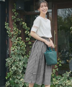 Tiaclasse 【新色追加・選べる丈】麻調タックフレアスカート