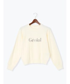 Te chichi ラインストーンレタードニットプルオーバー