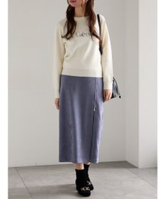 Te chichi ラインストーンレタードニットプルオーバー