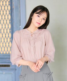 Feroux 袖チュールリボンスキッパー ブラウス