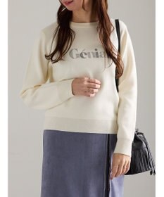 Te chichi ラインストーンレタードニットプルオーバー