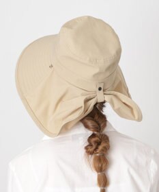 MOONBAT 【遮光100％/遮熱/UVカット】PAUL&JOE ACCESSOIRES(ポール&ジョー）後ろ垂れ 広つばハット 帽子 サイズ調整可能 手洗い可能