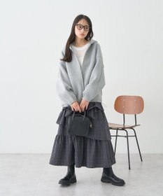 earth music&ecology ハイウエストランダムティアードチェックスカート