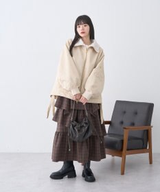 earth music&ecology ハイウエストランダムティアードチェックスカート