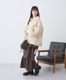 earth music&ecology ハイウエストランダムティアードチェックスカート