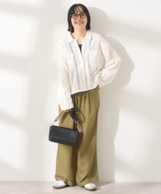 AMERICAN HOLIC 【接触冷感】リネンブレンドタックワイドパンツ