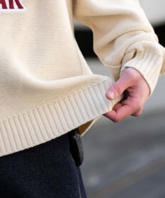 WEGO サテンワッペンニットプルオーバー