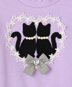 ANY KIDS ネコシルエット裏毛トレーナー