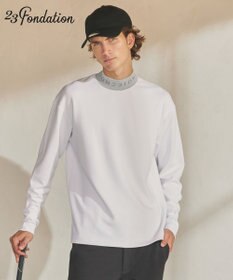23区GOLF 【23Fondation/MEN】【吸水速乾・UVケア】バイカラー 長袖モックネックシャツ