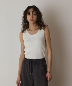 GRACE CONTINENTAL Uネックリブニットトップ