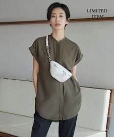 ICB 【洗える】ヌーディスローン  バンドカラーブラウス