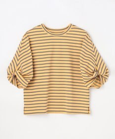 ANY L ツイストスリーブボーダートップス