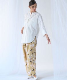 23区 【GOLD LABEL】ペインティングフラワープリント ワイドパンツ