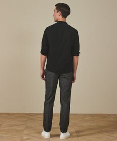 GOTAIRIKU 【シワになりにくい/洗える】ＴＣブロード シャツ_バンドカラー