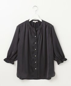 自由区 L 【カタログ掲載・WEB&一部店舗限定・セットアップ対応・洗える】セミブライトサテン ブラウス