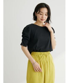 Green Parks リブ肩デザイン５分袖プルオーバー