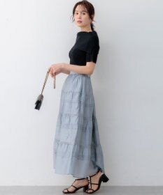 組曲 【WEB限定】クリアストレッチオフショルダー ニット