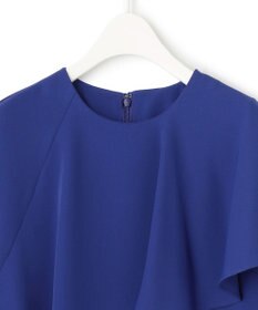 ICB 【接触冷感・UVケア・防シワ・洗える】エステルダブルクロス  ラッフルデザインブラウス