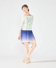 Chacott シアーレースボートネックトップ