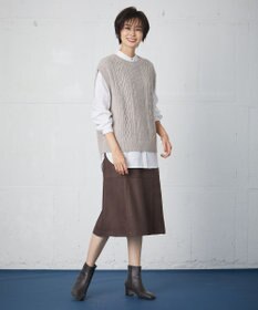 J.PRESS LADIES 【洗える】アラン ニットベスト